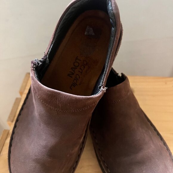 Naot Size 36 US 5-5.5 Brown Arianna Leather Slip On Comfort Clogs Loafer Shoes - Picture 9 of 9